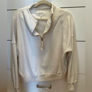 THE GREAT. Off-White Quarter-Zip Pullover